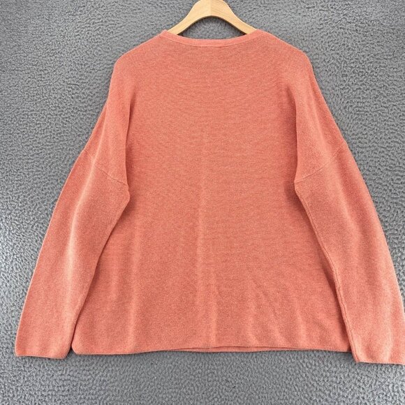 J Jill Sweater Womens Large Peach Stretch Knit Pullover Casual Slouchy Cotton - Picture 3 of 10